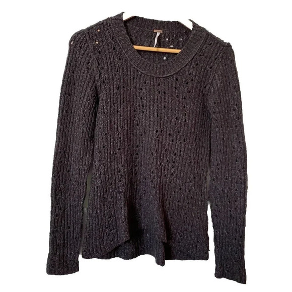 Free People Chocolate Brown Soft Knit  Sweater Womens Small Neutral - Picture 1 of 6